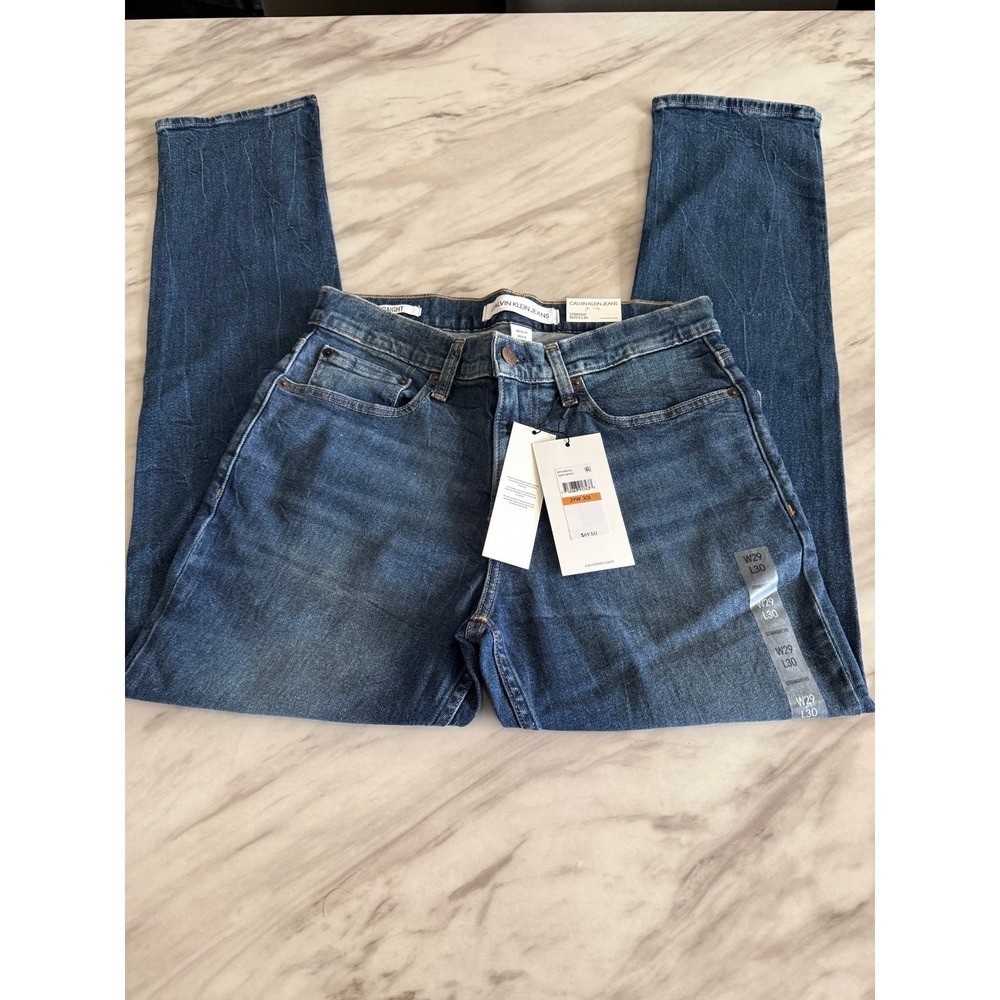 Calvin Klein Jeans Womens Straight Leg Blue Denim W29 L30 Medium Wash NWT